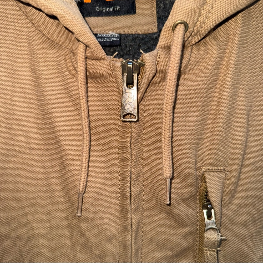 Vintage Timberland Men's Brown Hooded Bomber Jacket Workwear Durable 00s - Picture 4 of 8